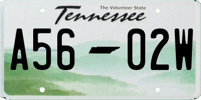 TN license plate A5602W