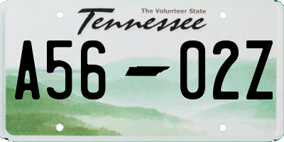 TN license plate A5602Z