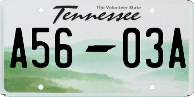 TN license plate A5603A