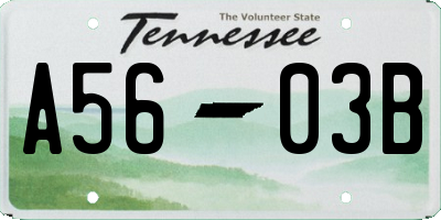 TN license plate A5603B