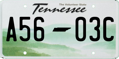 TN license plate A5603C