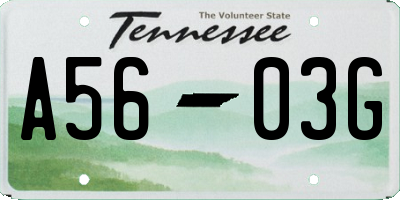 TN license plate A5603G