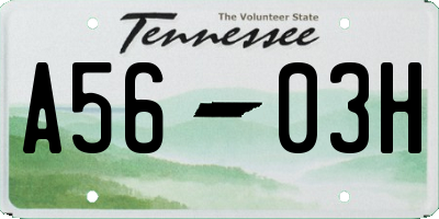 TN license plate A5603H