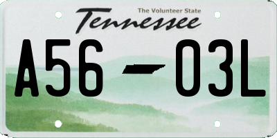 TN license plate A5603L