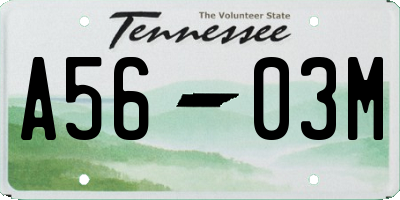 TN license plate A5603M