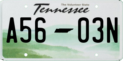 TN license plate A5603N