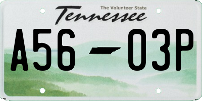 TN license plate A5603P