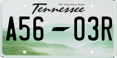 TN license plate A5603R