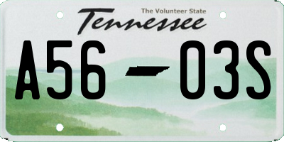 TN license plate A5603S