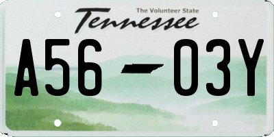 TN license plate A5603Y