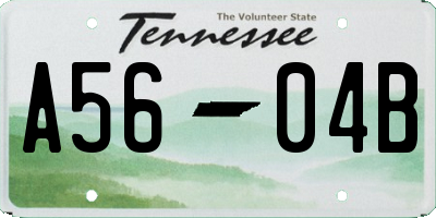 TN license plate A5604B