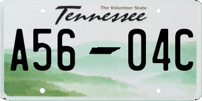 TN license plate A5604C