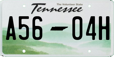 TN license plate A5604H