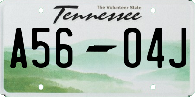 TN license plate A5604J