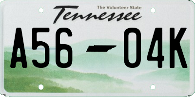 TN license plate A5604K