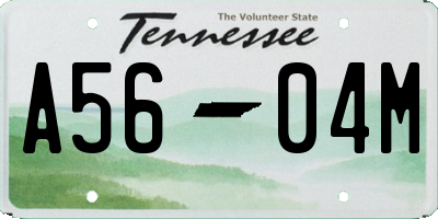 TN license plate A5604M