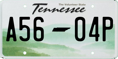 TN license plate A5604P