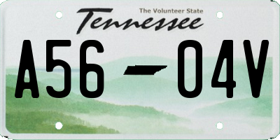 TN license plate A5604V