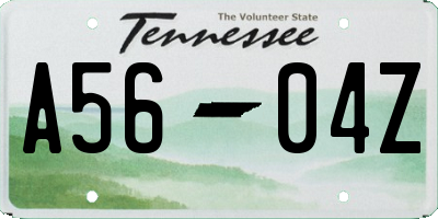 TN license plate A5604Z