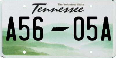 TN license plate A5605A