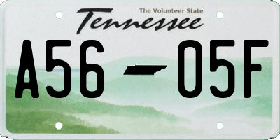 TN license plate A5605F