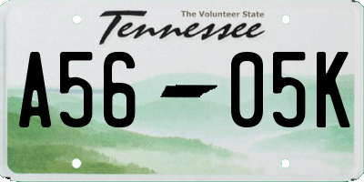 TN license plate A5605K