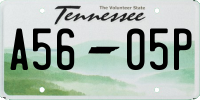 TN license plate A5605P