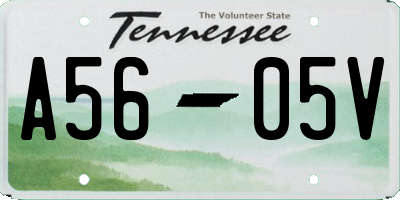 TN license plate A5605V