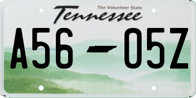 TN license plate A5605Z