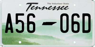 TN license plate A5606D