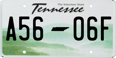 TN license plate A5606F