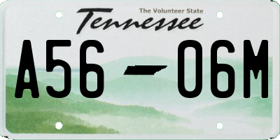 TN license plate A5606M