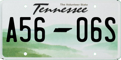 TN license plate A5606S