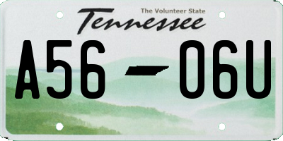 TN license plate A5606U