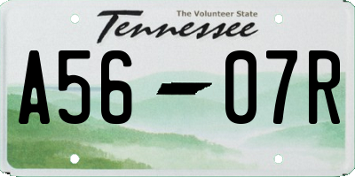 TN license plate A5607R