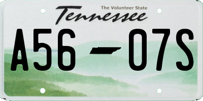 TN license plate A5607S