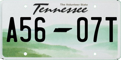 TN license plate A5607T