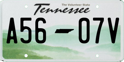 TN license plate A5607V