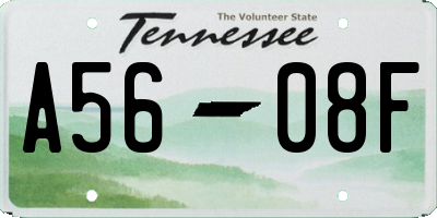 TN license plate A5608F