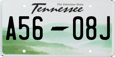 TN license plate A5608J