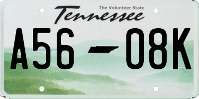 TN license plate A5608K