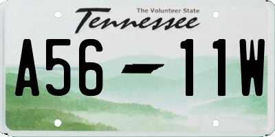 TN license plate A5611W