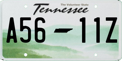 TN license plate A5611Z
