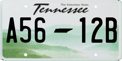 TN license plate A5612B