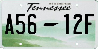 TN license plate A5612F