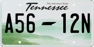 TN license plate A5612N