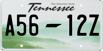 TN license plate A5612Z