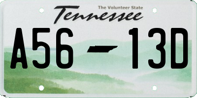 TN license plate A5613D