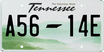 TN license plate A5614E