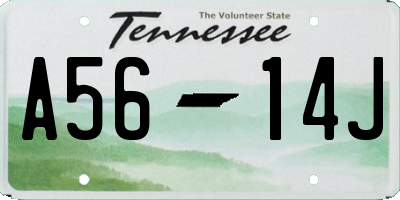 TN license plate A5614J